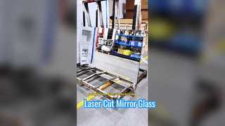 เลเซอร์ตัดกระจกหนา 6 มม. ยาว 1.5 ม. ทรงสี่เหลี่ยมคางหมู